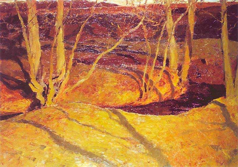 Ferdynand Ruszczyc Pejzaz jesienny o zachodzie slonca oil painting picture